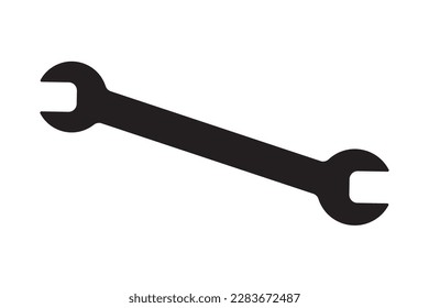 Wrench tool for repair service equipment. Mechanical engineering symbol. Vector illustration.