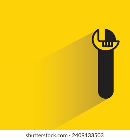 wrench tool with shadow on yellow background