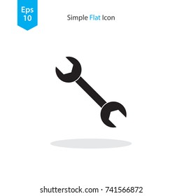 Wrench Tool Simple Icon. Vector Illustration