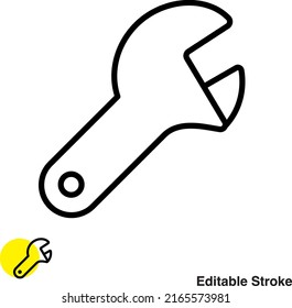 Wrench Tool Vector Line Icon