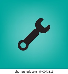 Wrench. tool to work Flat modern web button