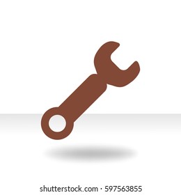 Wrench. tool to work Flat modern web button