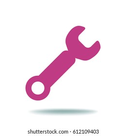 Wrench. tool to work Flat modern web button