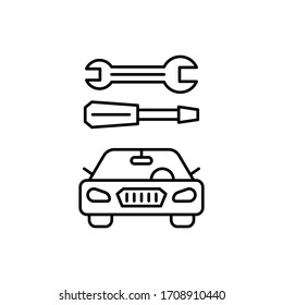 Wrench, tools, car repair icon. Simple line, outline vector elements of garage icons for ui and ux, website or mobile application