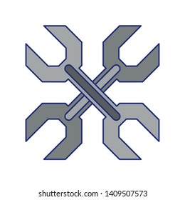 wrench tools icon cartoon vector illustration graphic design