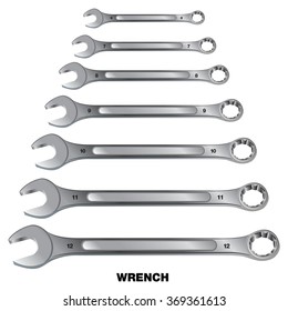 Wrench tools isolated on white background.