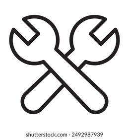 Wrench tools line icon. vector illustration.