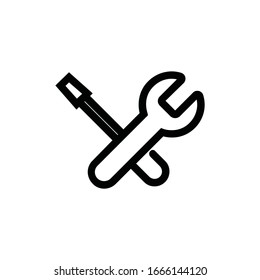 Wrench, tools, repair icon vector on white background