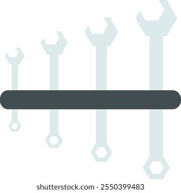 Wrench Tools Set Vector Illustration