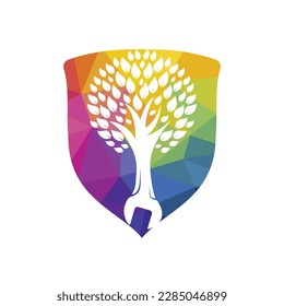 Wrench tree vector logo design template. Mechanic logo design concept vector.	
