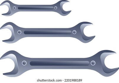 Wrench used for working and fixing things, handyman kit for repairing. Tools and instrument for household job. Provides grip and mechanical advantage in applying torque. Vector in flat style