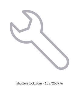 wrench vector colour line icon