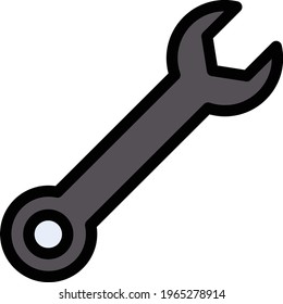 wrench vector colour line  icon