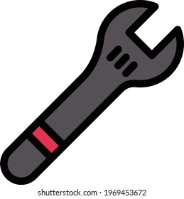 wrench vector colour line  icon