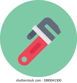 wrench vector flat colour icon