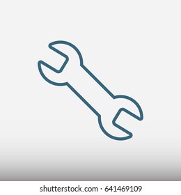 wrench vector flat pictograph line icon stock design illustration