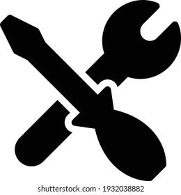 wrench vector glyph flat icon