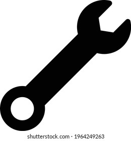 wrench vector glyph flat icon