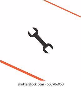 Wrench vector grey icon on white background. Wrench symbol stock   illustration. Business picture.