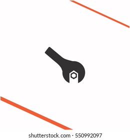Wrench vector grey icon on white background. Wrench symbol stock   illustration. Business picture.