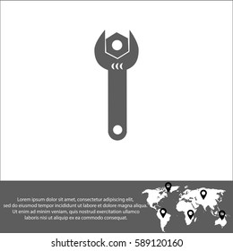 Wrench vector  icon.