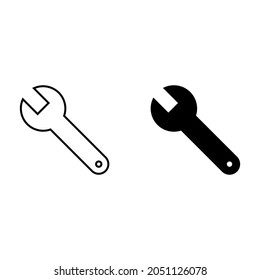Wrench vector icon for apps and web sites