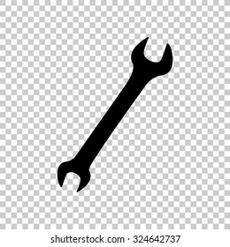 wrench vector icon - black illustration