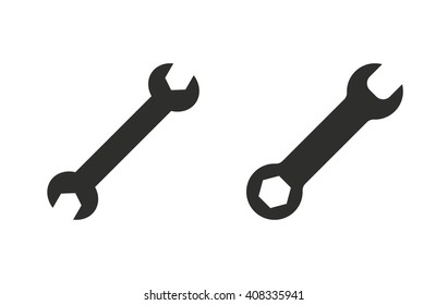 Wrench   vector icon. Black  illustration isolated on white  background for graphic and web design.