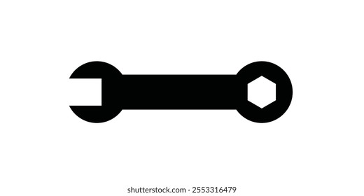 Icono de Vector de llave en color blanco y negro.