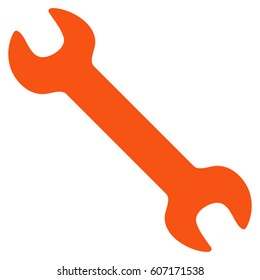 Wrench vector icon. Flat orange symbol. Pictogram is isolated on a white background. Designed for web and software interfaces.