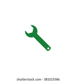 Wrench. Vector icon green
