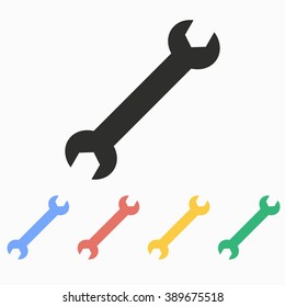 Wrench  vector icon. Illustration isolated on white  background for graphic and web design.