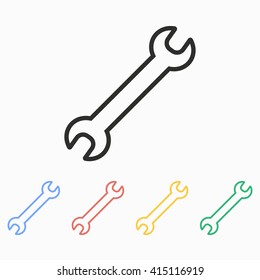 Wrench  vector icon. Illustration isolated on white  background for graphic and web design.