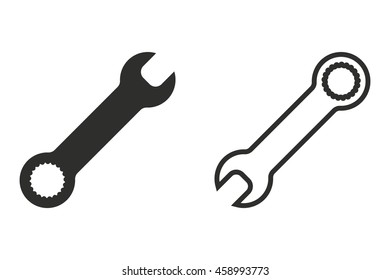 Wrench vector icon. Illustration isolated on white background for graphic and web design.