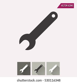 Wrench vector icon. Illustration isolated for graphic and web design.