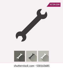 Wrench vector icon. Illustration isolated for graphic and web design.