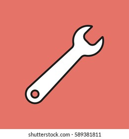 Wrench vector icon. Illustration isolated for graphic and web design.