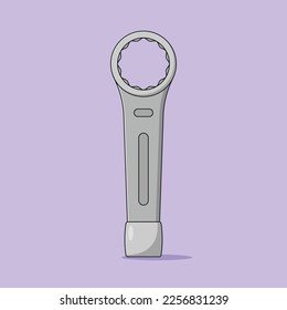 Wrench Vector Icon Illustration. Spanner Vector. Flat Cartoon Style Suitable for Web Landing Page, Banner, Flyer, Sticker, Wallpaper, Background