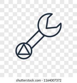 Wrench vector icon isolated on transparent background, Wrench logo concept