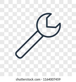 Wrench vector icon isolated on transparent background, Wrench logo concept