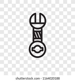 Wrench vector icon isolated on transparent background, Wrench logo concept