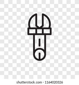Wrench vector icon isolated on transparent background, Wrench logo concept