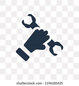 Wrench vector icon isolated on transparent background, Wrench transparency concept can be used web and mobile