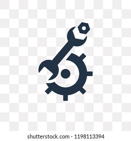 Wrench vector icon isolated on transparent background, Wrench transparency concept can be used web and mobile