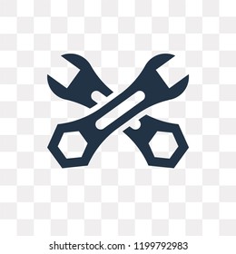 Wrench vector icon isolated on transparent background, Wrench transparency concept can be used web and mobile