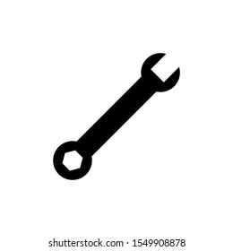 Wrench vector icon isolated on white background, flat design, logo