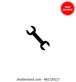 Wrench vector icon isolated on white background.
