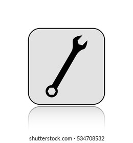 Wrench vector icon  with long shadow