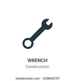 Wrench vector icon on white background. Flat vector wrench icon symbol sign from modern construction collection for mobile concept and web apps design.