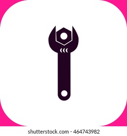 Wrench vector icon on white background.